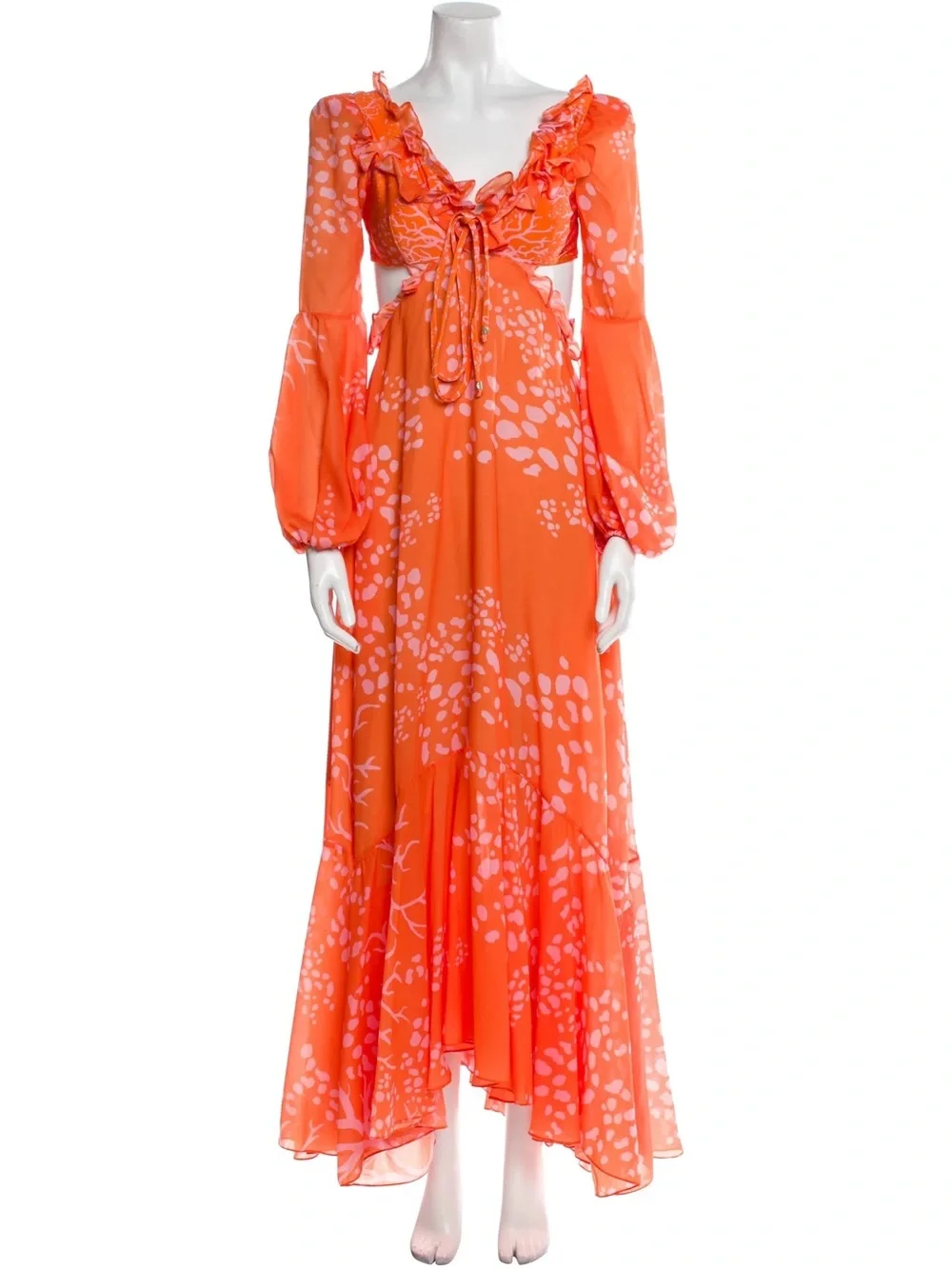 PatBo coral Print cut out dress - Picture 2 of 2